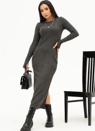 Ангорові сукні в підлогу, максі довжина,  плаття рубчик5 фото