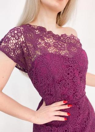 Фиолетовое кружевное платье2 фото