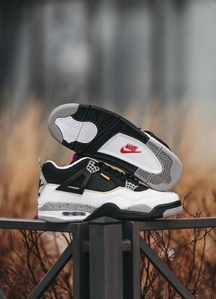 Мужские кроссовки nike air jordan 4 retro black white 41-42-43-44-45-4610 фото