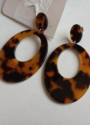 Стильні сережки primark леопард пластик4 фото