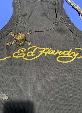 Майка в рубчик ed hardy6 фото