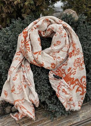 Massimo dutti оригинальный натуральный 100% лен шарф/шаль палантин оверсайз6 фото
