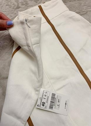 Новая белая юбка из льна от zara8 фото