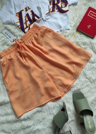 Шорты палаццо, персиковые нежные шорты от na-kd, размер m1 фото