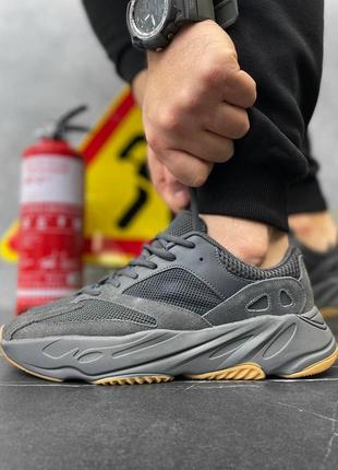 Мужские кроссовки adidas yeezy boost 700 grey адидас изи серые