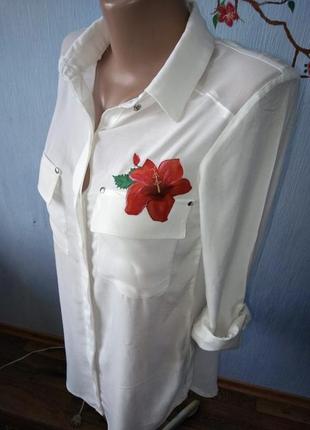 Сорочка блуза з квіткою5 фото