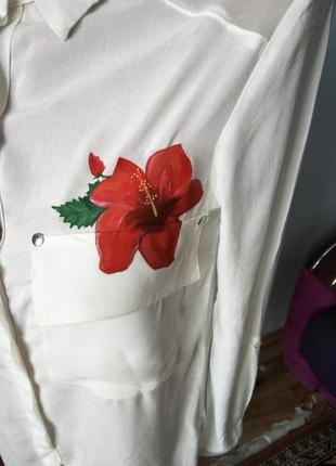 Сорочка блуза з квіткою8 фото