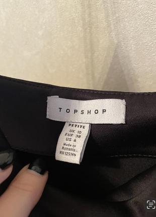 Сукня чорна сатинова міні від topshop атласна у білизняному стилі4 фото