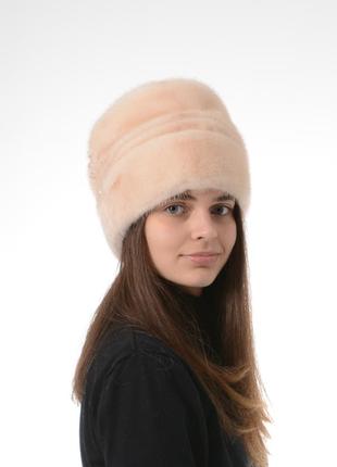Женская зимняя норковая шапка чалма ( тюрбан )1 фото