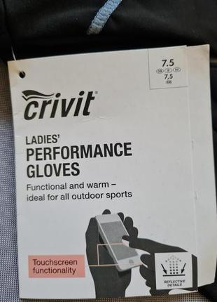 Жіночі функціональні сенсорні рукавички crivit німеччина, р. 7.5 дефект2 фото