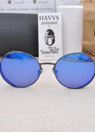 Фирменные солнцезащитные очки  havvs polarized hv68005 круглые с боковой шорой7 фото