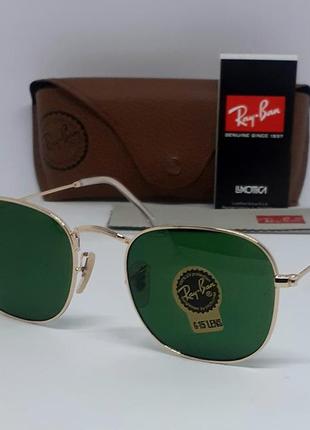 Ray ban 3857 очки унисекс солнцезащитные линзы зеленые стекло в золотом металле