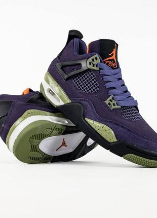 Шкіряні кросівки nike jordan 4 retro canyon purple