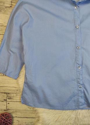 Женская рубашка massimo rebecca голубая с белыми точками рукав три четверти размер s 443 фото