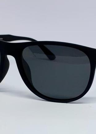 Брендовые очки мужские солнцезащитные черные матовые поляризированые