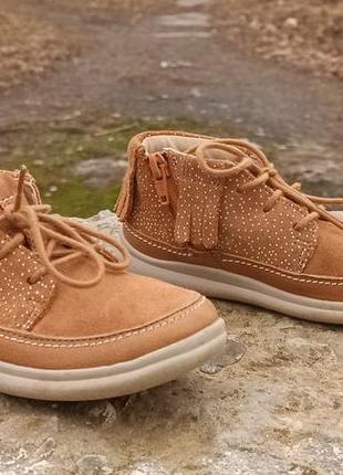 Детские замшевые ботинки clarks cloudaklarkinf