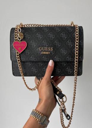 Женская маленькая черная сумка с цепочкой через плечо guess 🆕 кросс боди