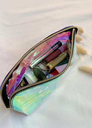 Косметичка, сумочка, голографическая, разноцветная5 фото