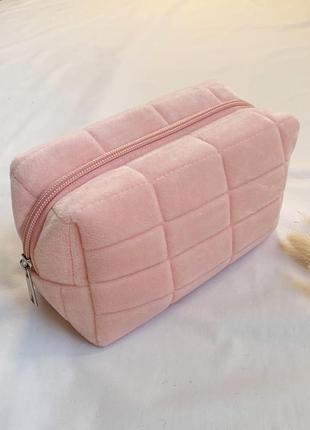 Косметичка, сумочка, розовая, мягкая4 фото