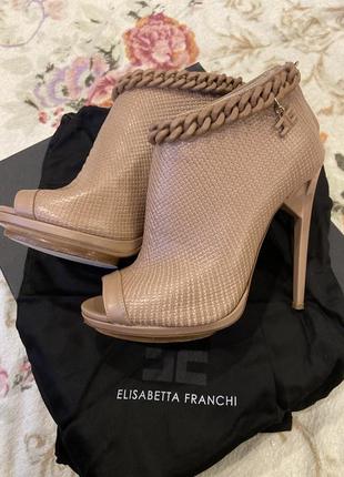 Ботильоны (туфли) elisabetta franchi с открытыми пальчиками