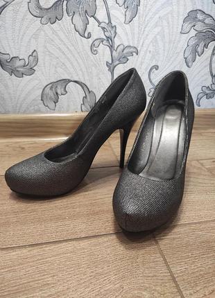 Туфли на шпильке, серебряные3 фото