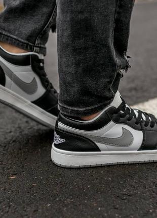 Кроссовки air jordan retro 1 low black grey4 фото