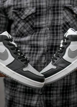 Кроссовки air jordan retro 1 low black grey3 фото