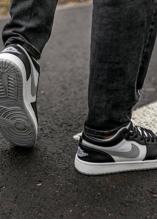 Кроссовки air jordan retro 1 low black grey5 фото