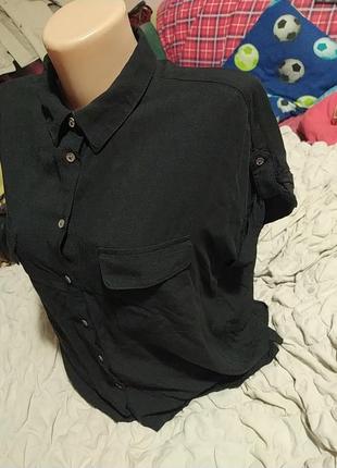 Черная блуза рубашка, 38 европейский2 фото