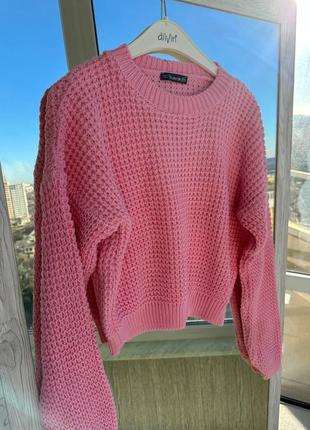 Любимый свитер, р. уни, машинная вязка, розовый5 фото