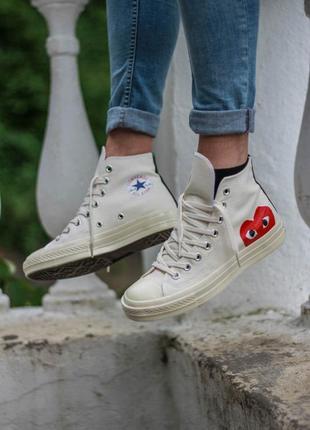 Кеды converse comme des garcons white high2 фото