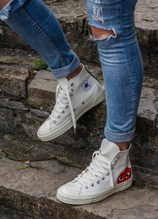 Кеды converse comme des garcons white high1 фото