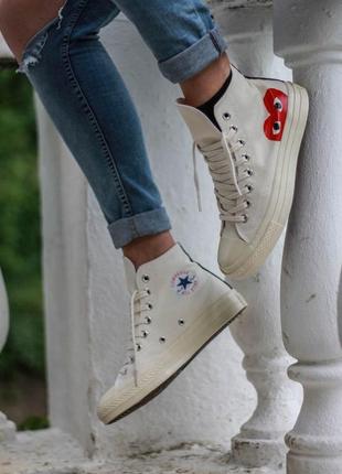 Кеды converse comme des garcons white high3 фото