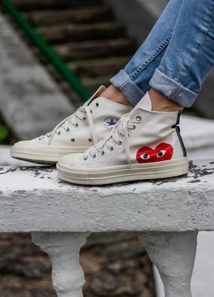 Кеды converse comme des garcons white high