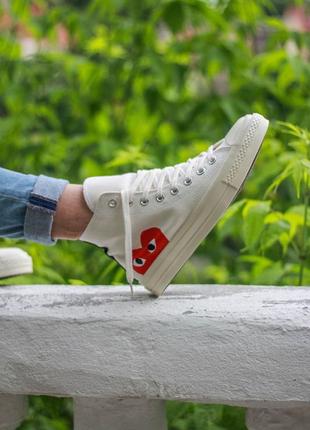 Кеды converse comme des garcons white high2 фото