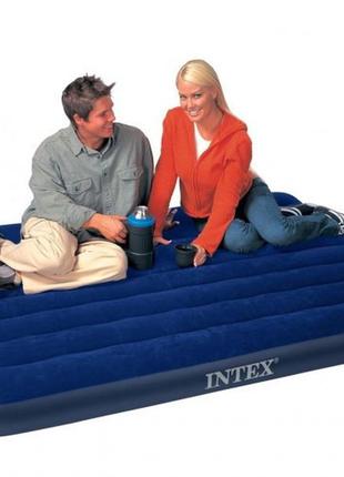 Надувний матрац полуторний intex 64758 137х191х25см