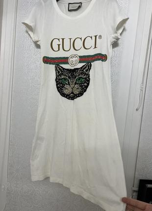Платье хлопок в стиле gucci футболка туника2 фото
