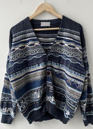 Jockey vintage knit cardigan coogi style вінтаж оверсайз кардиган оригінал вязаний