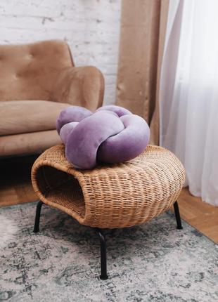 Плетеная подушка узел | декоративная подушка в гостинную | подушка для йоги3 фото