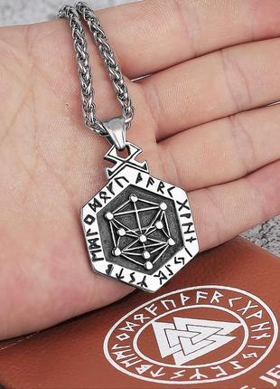 Кулон с цепочкой мужской стальной амулет подвеска3 фото