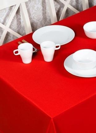 Скатерть тефлоновая водоотталкивающая хлопковая красная
