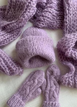 Комбо-набір: шапка, шарф та рукавички2 фото