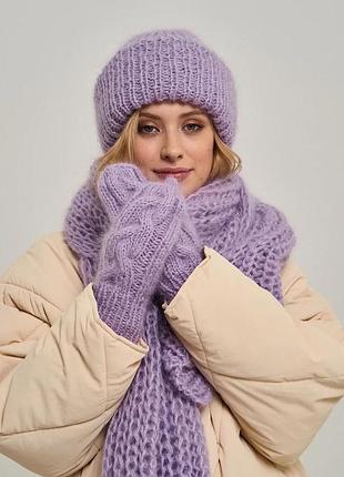 Комбо-набір: шапка, шарф та рукавички3 фото