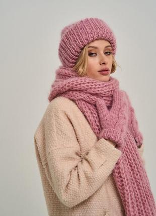 Комбо-набір: шапка, шарф та рукавички4 фото