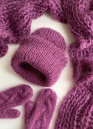 Комбо-набір: шапка, шарф та рукавички6 фото