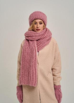 Комбо-набір: шапка, шарф та рукавички5 фото