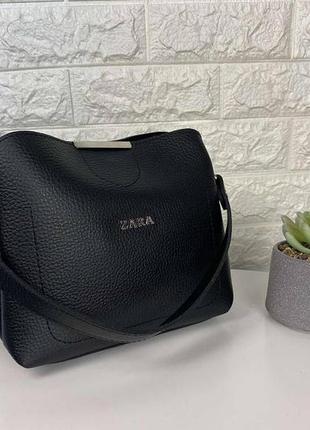 Женская мини сумочка на плечо эко кожа черная, качественная классическая маленькая сумка для девушек2 фото