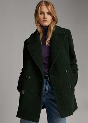 Massimo dutti шерстяное двубортное пальто1 фото