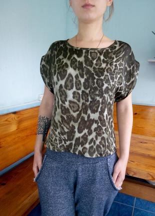 Блузка футболка принт леопард topshop 36 topshop2 фото