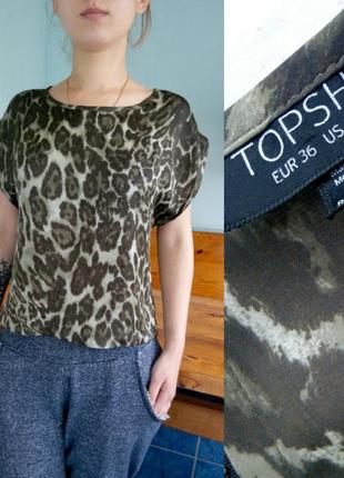 Блузка футболка принт леопард topshop 36 topshop1 фото